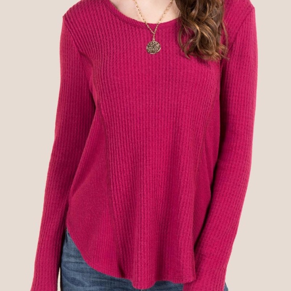 Francesca's Collections Tops - NWT Francesca's Marcella Cozy Waffle Knit Top